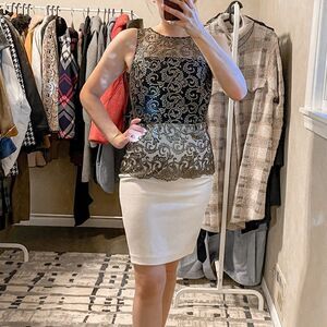 Sachin + Babi Noir Lace Peplum Sheath Dress 2